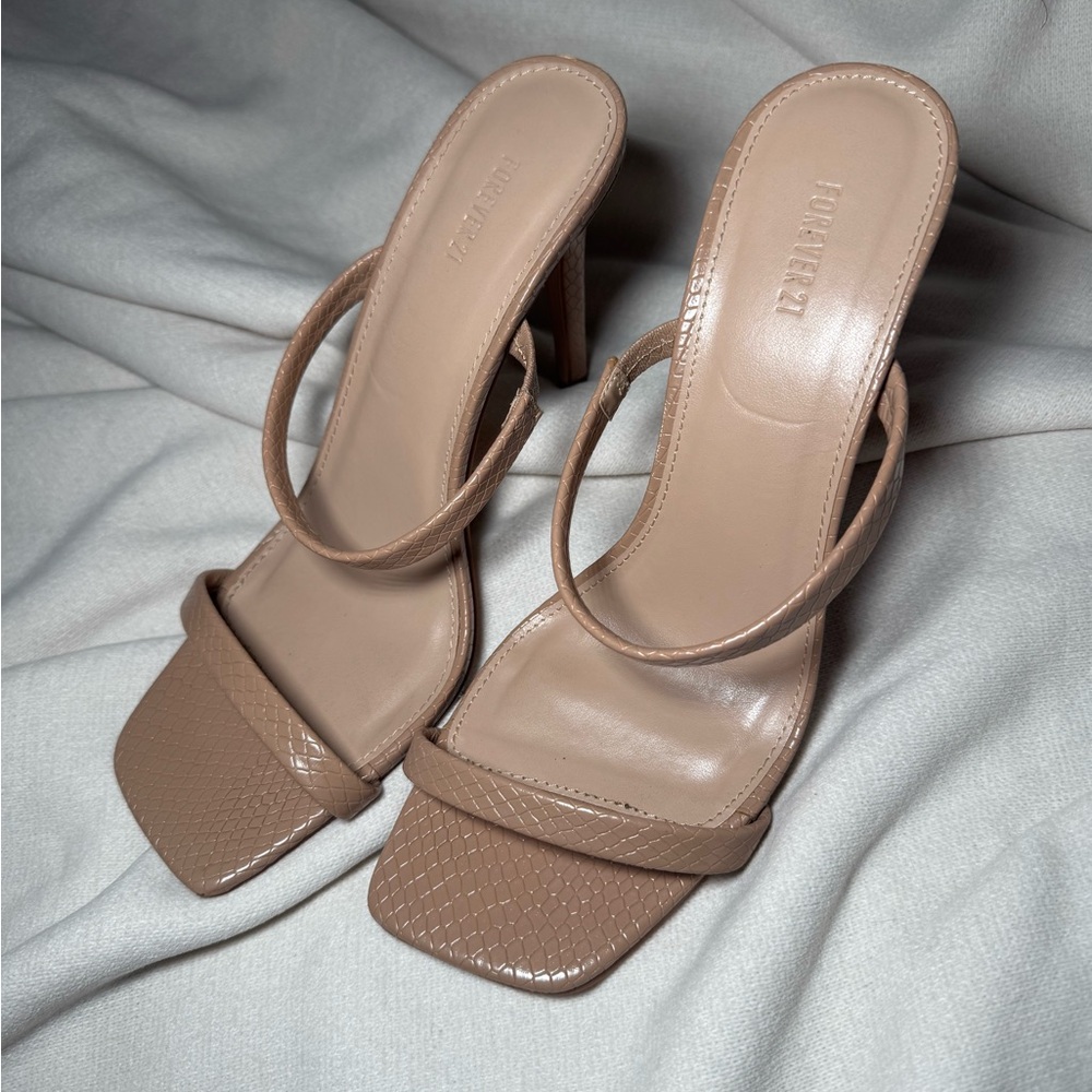 Forever 21 Tan Heeled Sandals